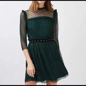 Topshop Green Star Dress